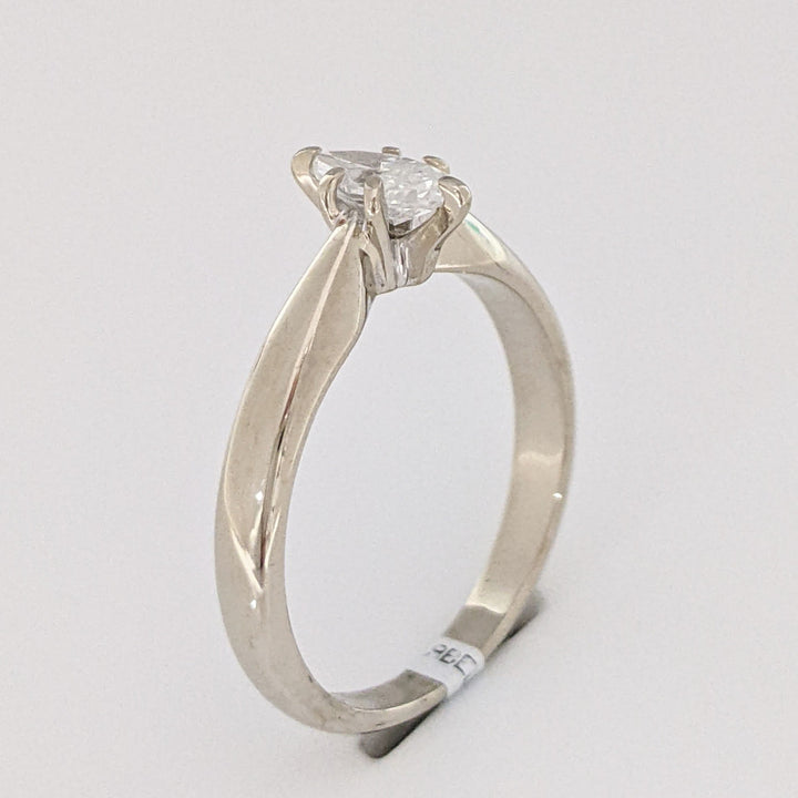 14K WHITE .33 CARAT TOTAL VS2 F DIAMOND MARQUISE ESTATE RING 3.0 GRAMS