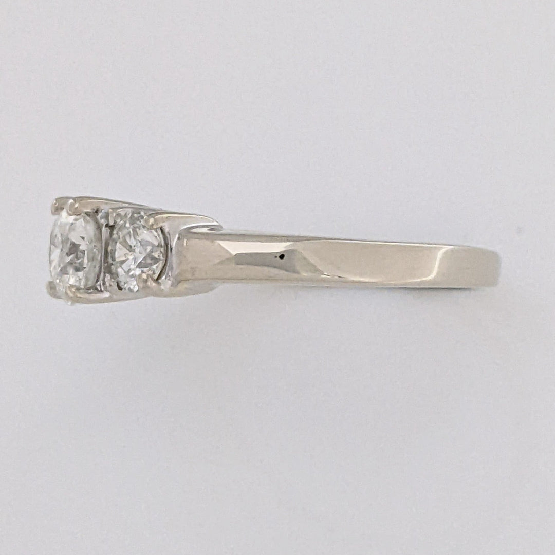 14K WHITE .98 CARAT TOTAL WEIGHT I1 I DIAMOND ROUND (3) ESTATE TRINITY RING 3.3 GRAMS