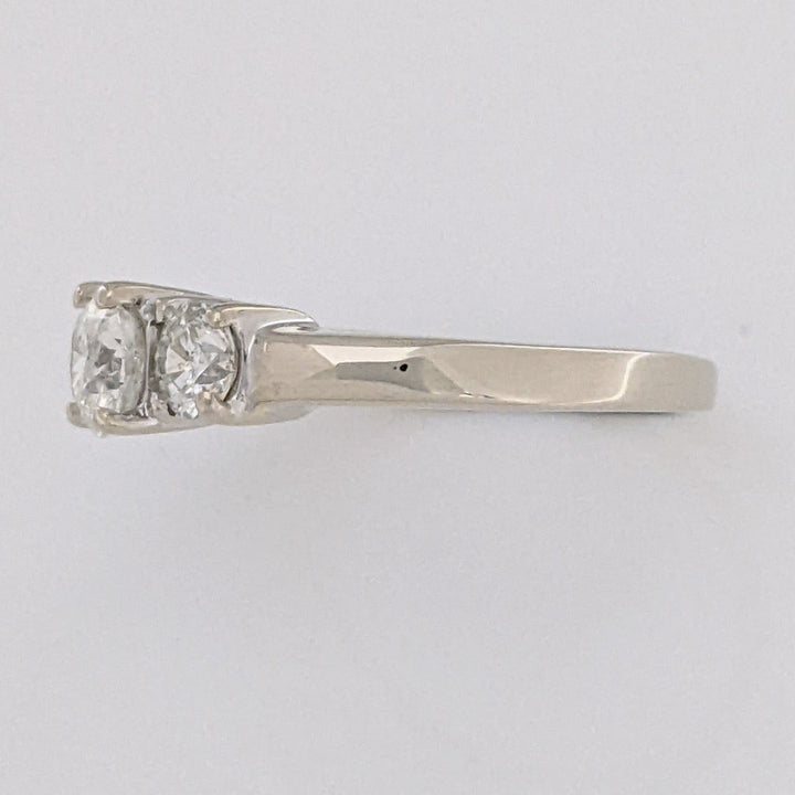 14K WHITE .98 CARAT TOTAL WEIGHT I1 I DIAMOND ROUND (3) ESTATE TRINITY RING 3.3 GRAMS