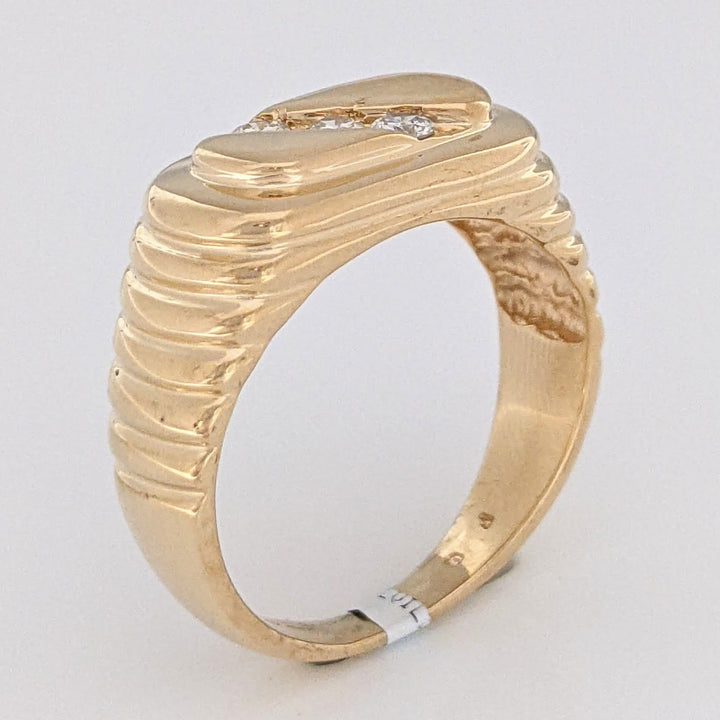 14K .25 DIAMOND TOTAL WEIGHT SI3 J-K ROUND (3) FLAT TOP ESTATE RING 7.5 GRAMS