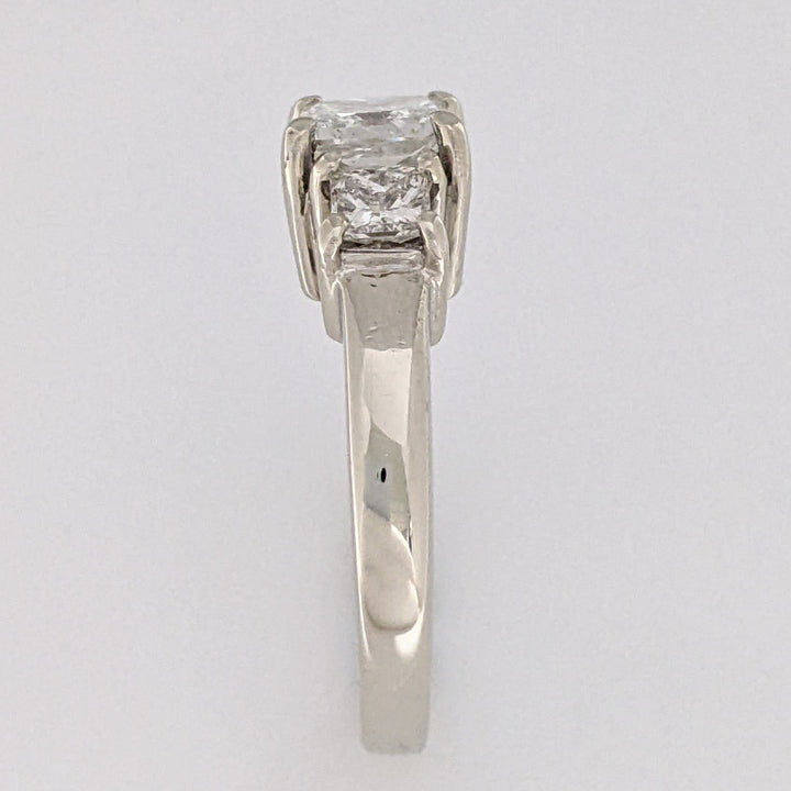 14K WHITE 1.37 CARAT TOTAL WEIGHT I1 I DIAMOND PRINCESS CUT (3) ESTATE TRINITY RING 5.5 GRAMS