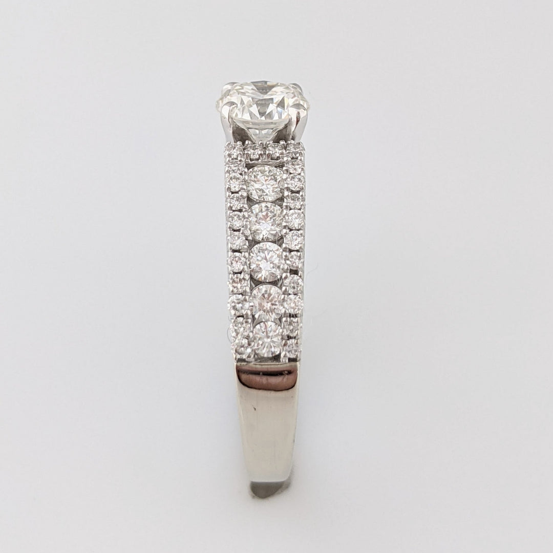 14K WHITE 1.17 CARAT TOTAL WEIGHT VS2 H DIAMOND ROUND ESTATE RING 3.5 GRAMS