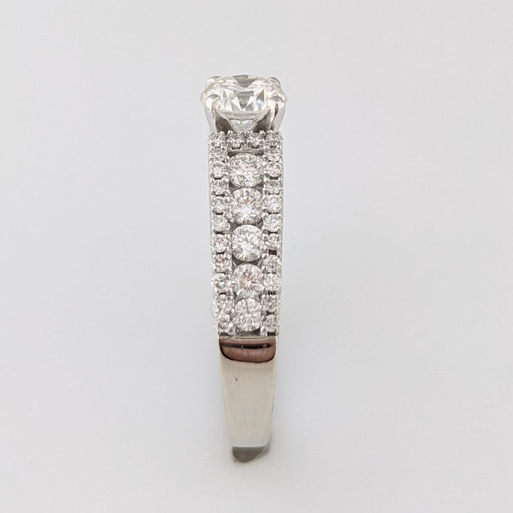 14K WHITE 1.17 CARAT TOTAL WEIGHT VS2 H DIAMOND ROUND ESTATE RING 3.5 GRAMS