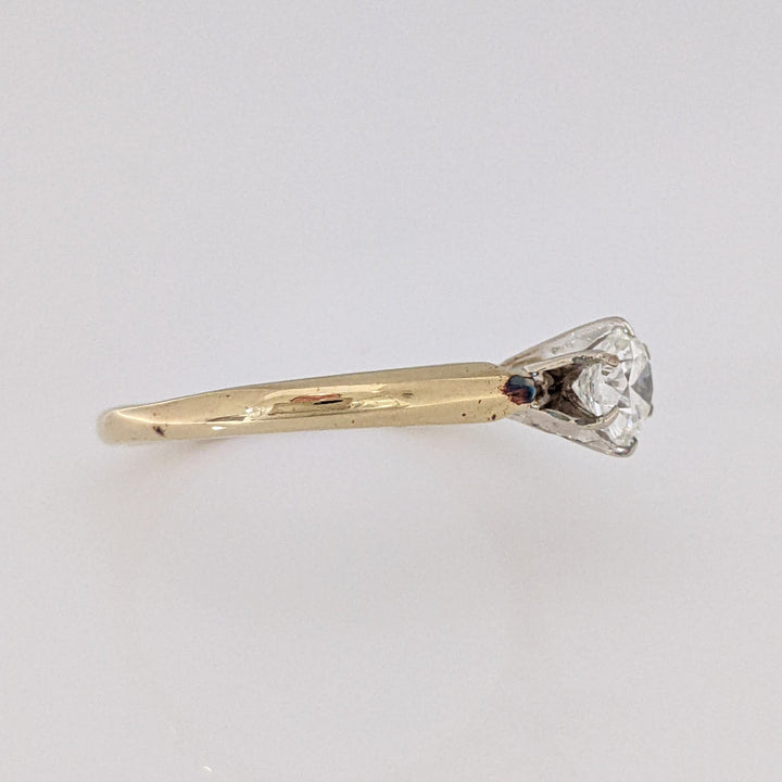 14K .61 CARAT TOTAL SI3 I DIAMOND ROUND ESTATE SOLITAIRE RING 3.0 GRAMS