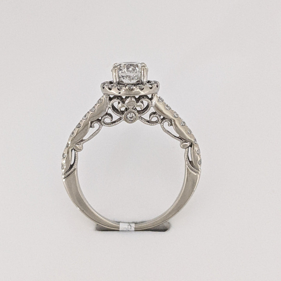 14K 1.11CTW SI2 F DIAMOND ROUND (36) ESTATE HALO RING 3.0 GRAMS