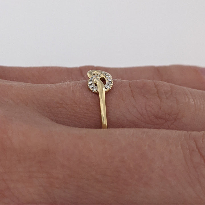 10K DIAMOND ROUND POLISHED INFINITY ESTATE RING 1.6 GRAMS