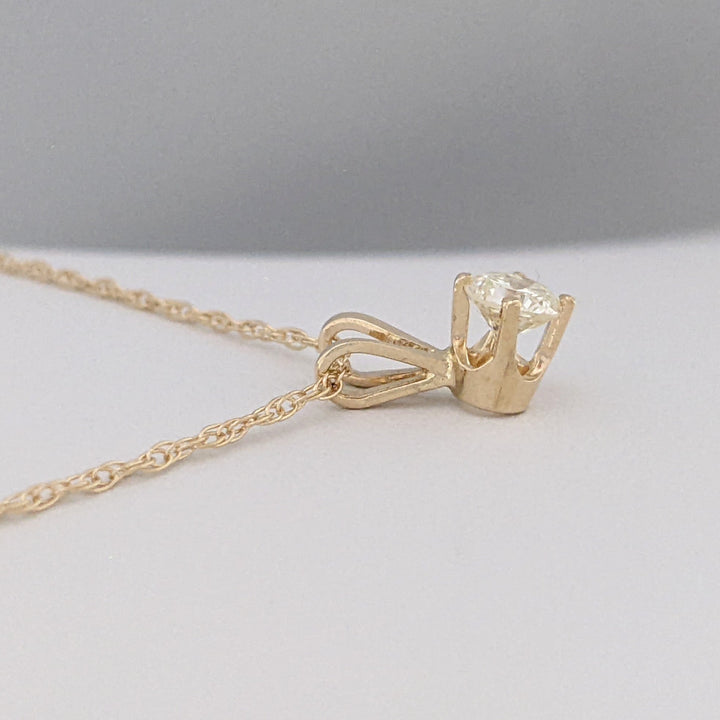 14K .32 CARAT TOTAL I1 K DIAMOND ROUND ESTATE PENDANT &amp; CHAIN 1.3 GRAMS