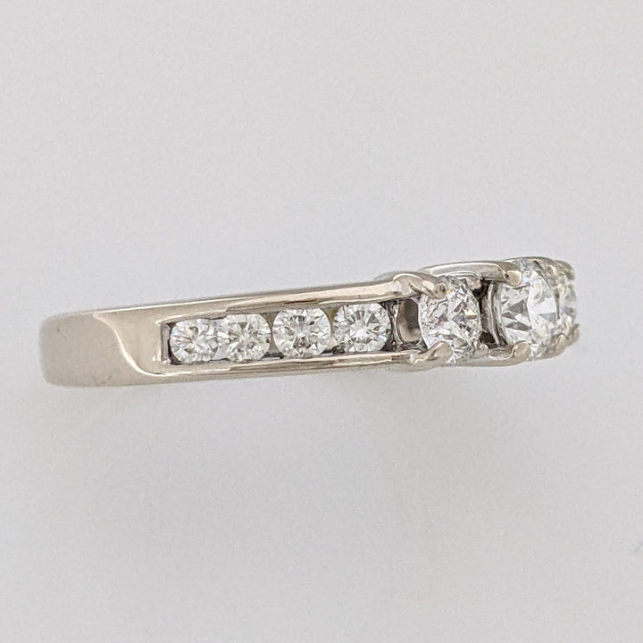 14K WHITE 1.03 CARAT TOTAL WEIGHT SI2 J DIAMOND ROUND (11) ESTATE RING 4.4 GRAMS