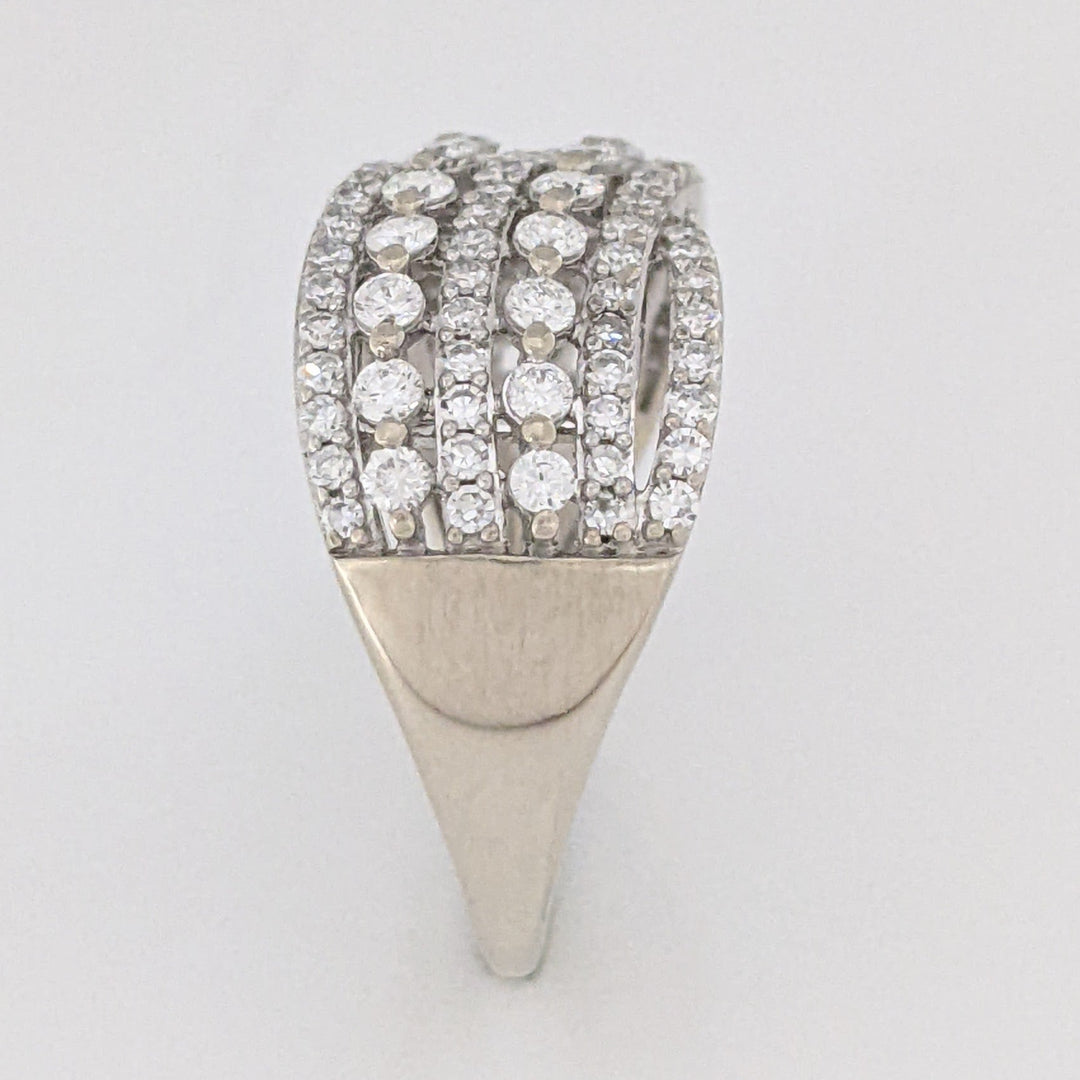 10K WHITE 1.45 CARAT TOTAL WEIGHT VS1 G DIAMOND ROUND (101) MULTI-ROW ESTATE BAND 3.5 GRAMS