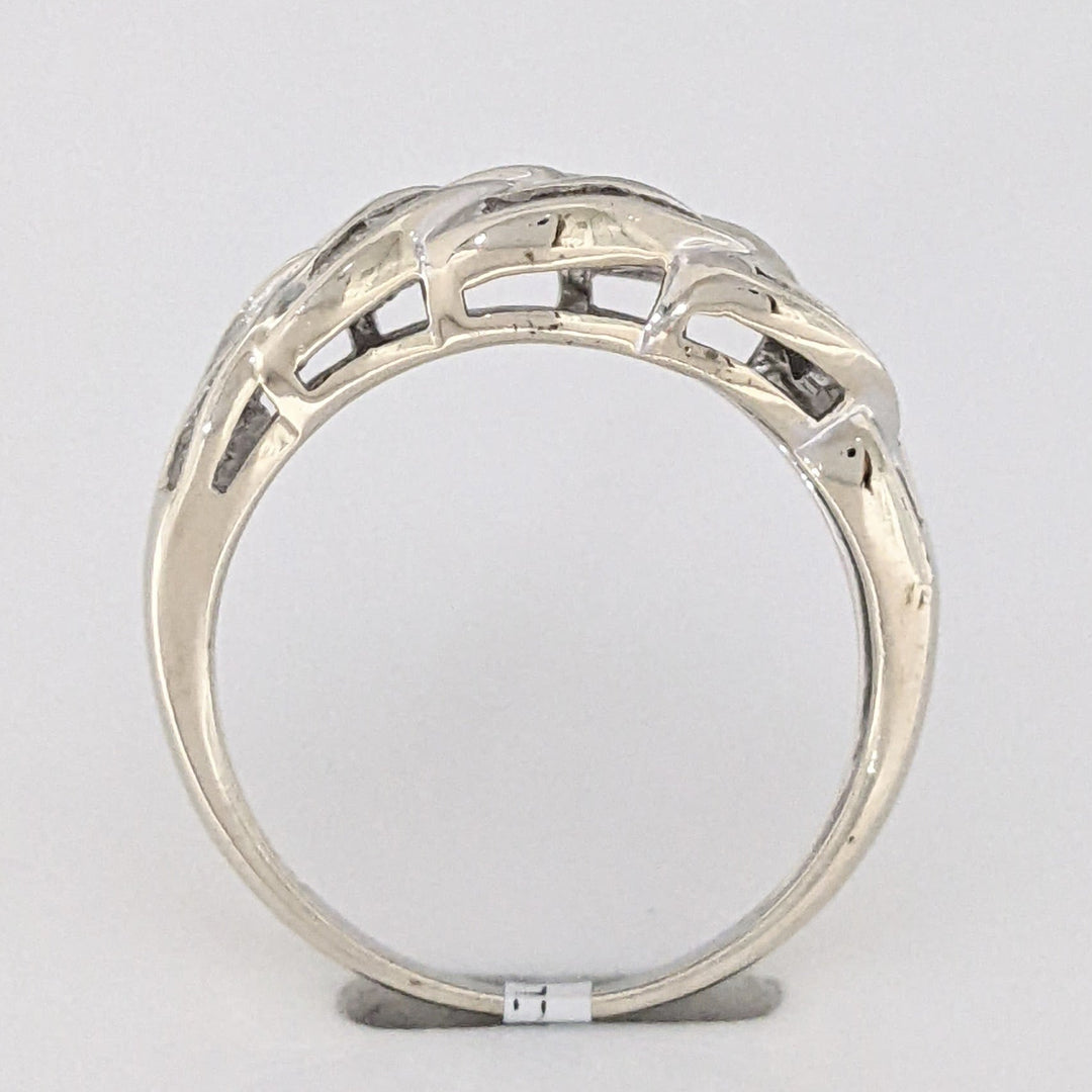 10K WHITE .50 CARAT TOTAL WEIGHT I1 H DIAMOND BAGUETTE (58) ESTATE BAND 3.3 GRAMS