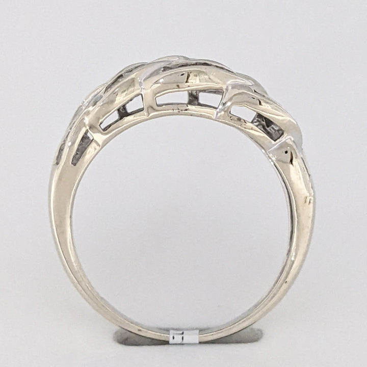 10K WHITE .50 CARAT TOTAL WEIGHT I1 H DIAMOND BAGUETTE (58) ESTATE BAND 3.3 GRAMS