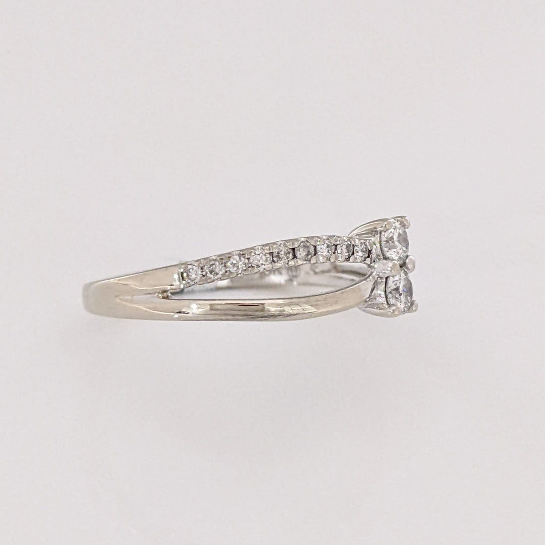 10K WHITE .34 CARAT TOTAL WEIGHT I1 I DIAMOND ROUND (20) SPLIT SHANK ESTATE RING 2.9 GRAMS