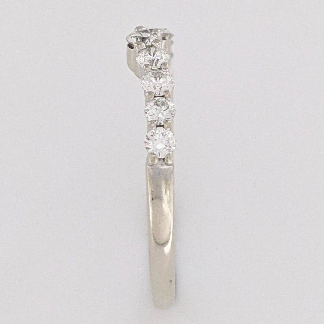 14K WHITE .53 CARAT TOTAL WEIGHT SI2 I DIAMOND ROUND (10) CURVED ESTATE BAND 2.0 GRAMS