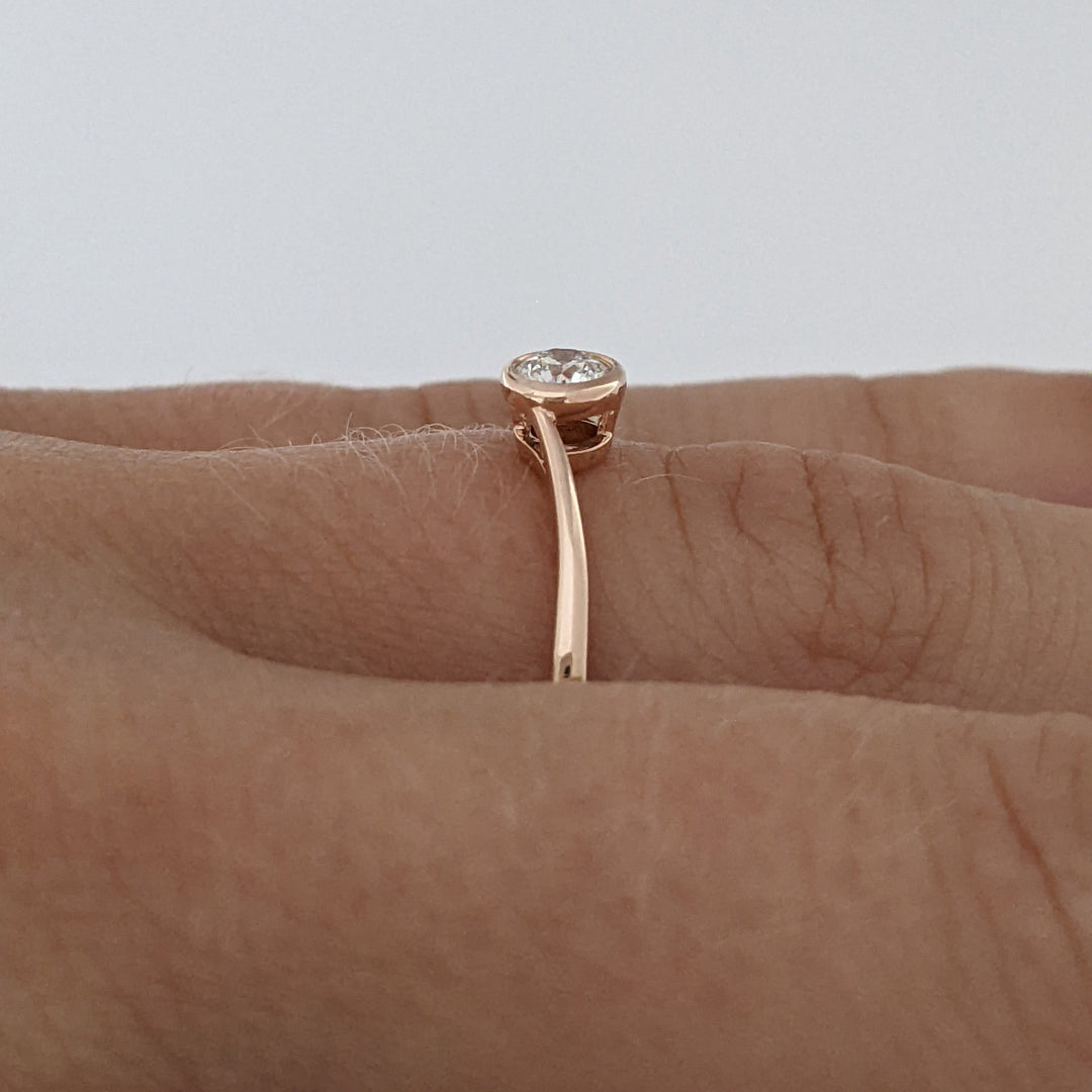 10K ROSE .20 CARAT TOTAL VS2 I DIAMOND ROUND BYPASS BEZEL ESTATE RING 1.5 GRAMS