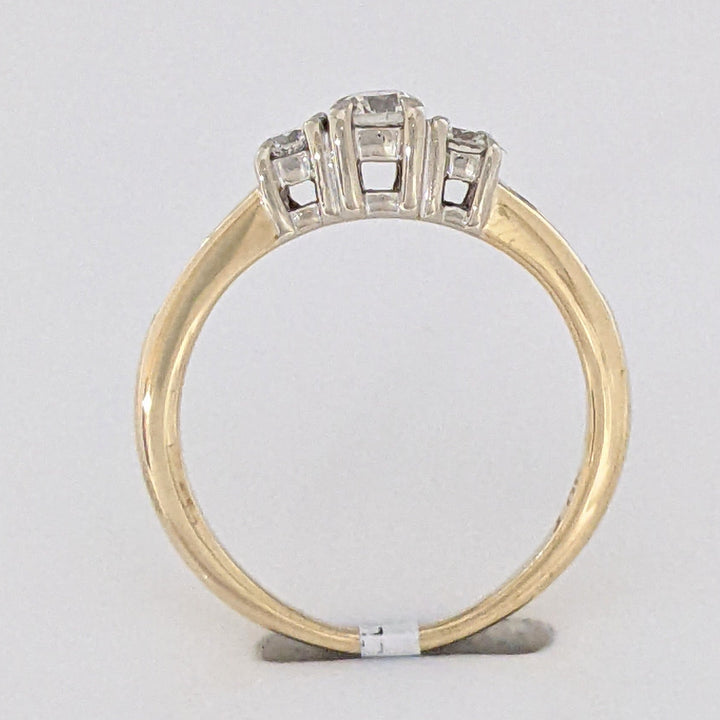 14K .30 CARAT TOTAL WEIGHT SI1 I DIAMOND ROUND (9) ESTATE TRINITY RING 2.8 GRAMS