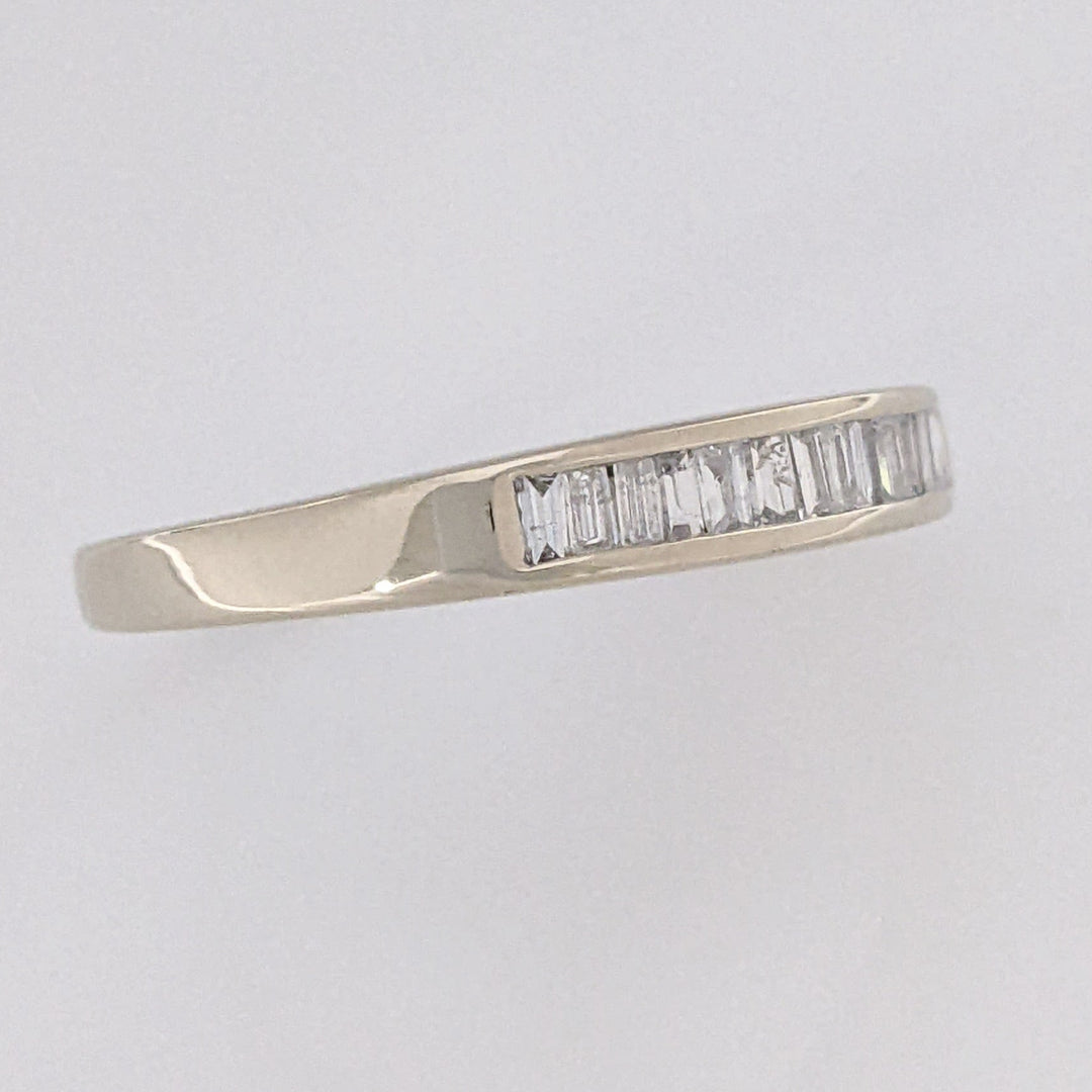 14K WHITE .28 CARAT TOTAL WEIGHT I1 H DIAMOND BAGUETTE (14) ESTATE CHANNEL SET BAND 2.4 GRAMS