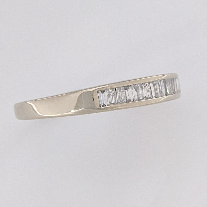 14K WHITE .28 CARAT TOTAL WEIGHT I1 H DIAMOND BAGUETTE (14) ESTATE CHANNEL SET BAND 2.4 GRAMS