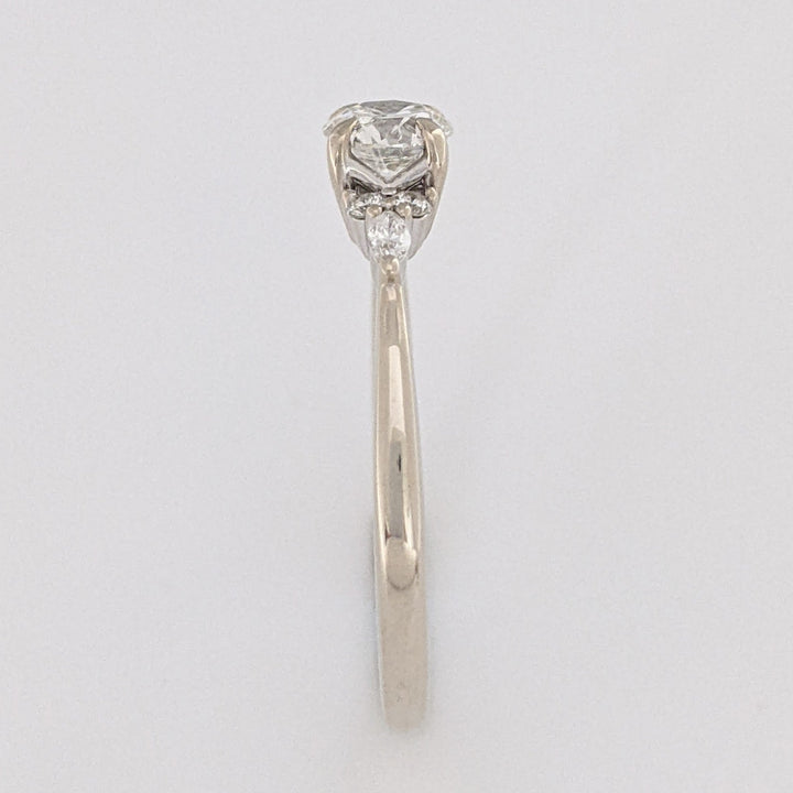 14K WHITE .62 CARAT TOTAL WEIGHT DIAMOND ROUND (5) MARQUISE (2) ESTATE RING 2.9 GRAMS