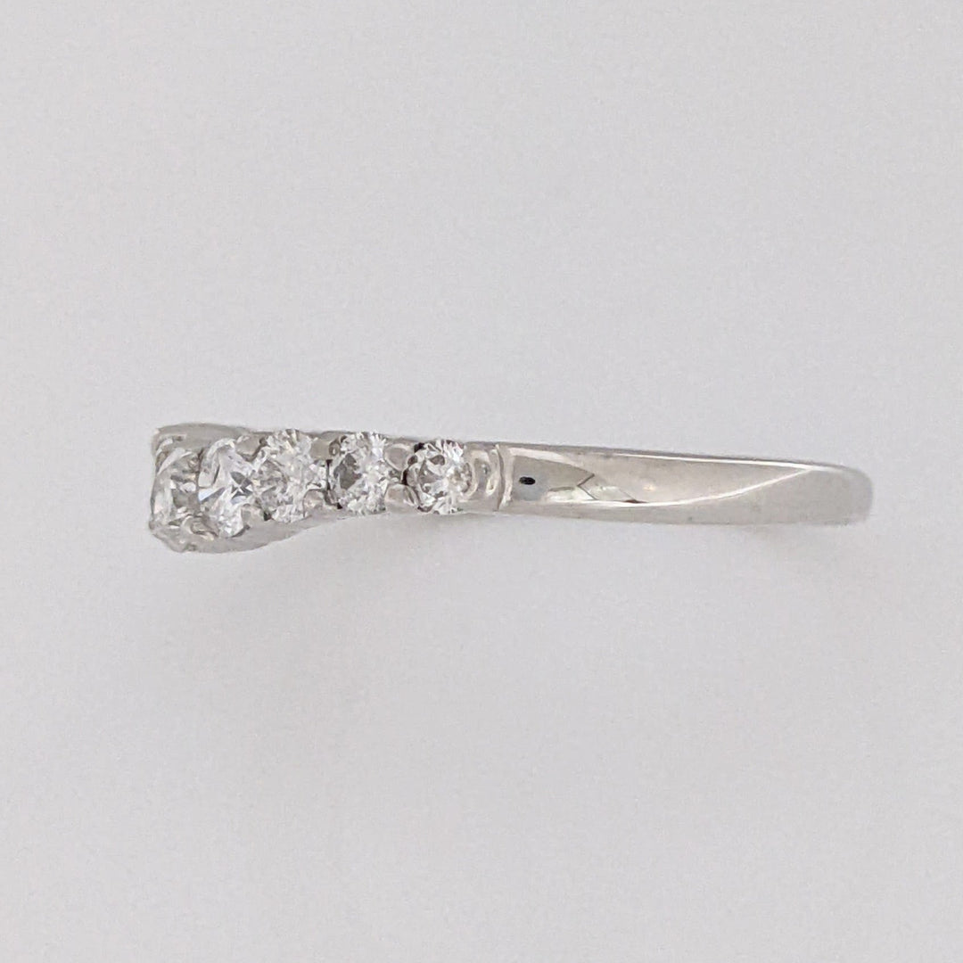 14K WHITE .31 CARAT TOTAL WEIGHT I1 H DIAMOND ROUND (9) ESTATE CURVED PRONG BAND 1.7 GRAMS