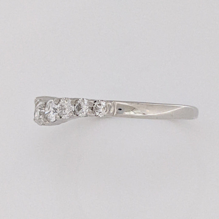 14K WHITE .31 CARAT TOTAL WEIGHT I1 H DIAMOND ROUND (9) ESTATE CURVED PRONG BAND 1.7 GRAMS