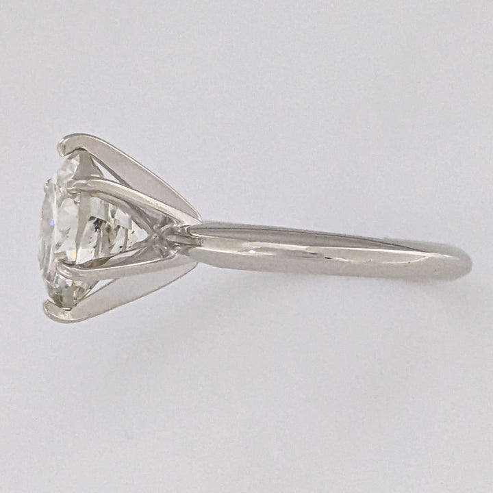 14K WHITE 2.85 CARAT TOTAL I1 K-L DIAMOND ROUND 6-PRONG ESTATE RING 3.5 GRAMS