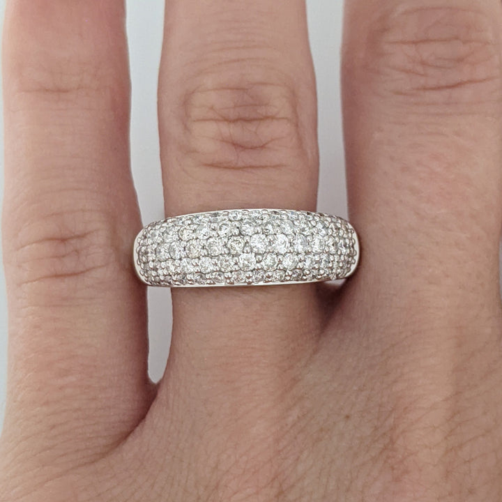 14K .98CTW SI1-2 H-I DIAMOND ROUND (68) ENCRUSTED ESTATE BAND 5.8 GRAMS