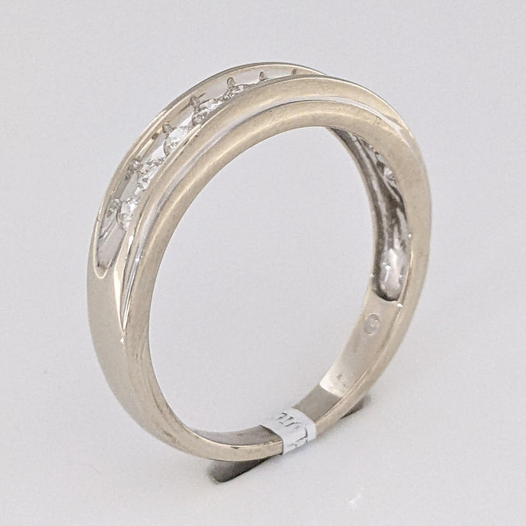 14K WHITE .33 CARAT TOTAL WEIGHT I1 H DIAMOND ROUND (11) ESTATE CHANNEL SET BAND 3.7 GRAMS