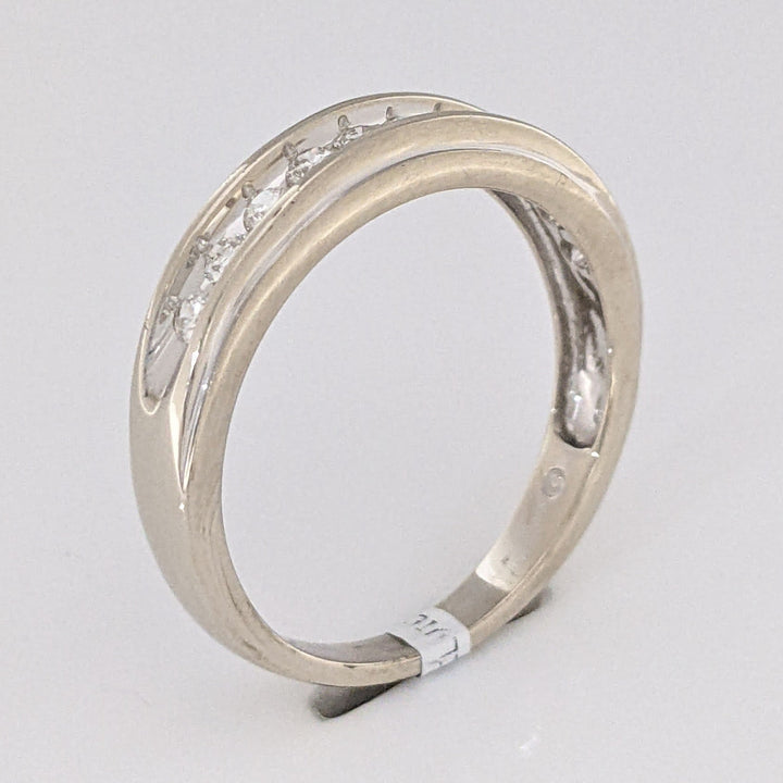 14K WHITE .33 CARAT TOTAL WEIGHT I1 H DIAMOND ROUND (11) ESTATE CHANNEL SET BAND 3.7 GRAMS