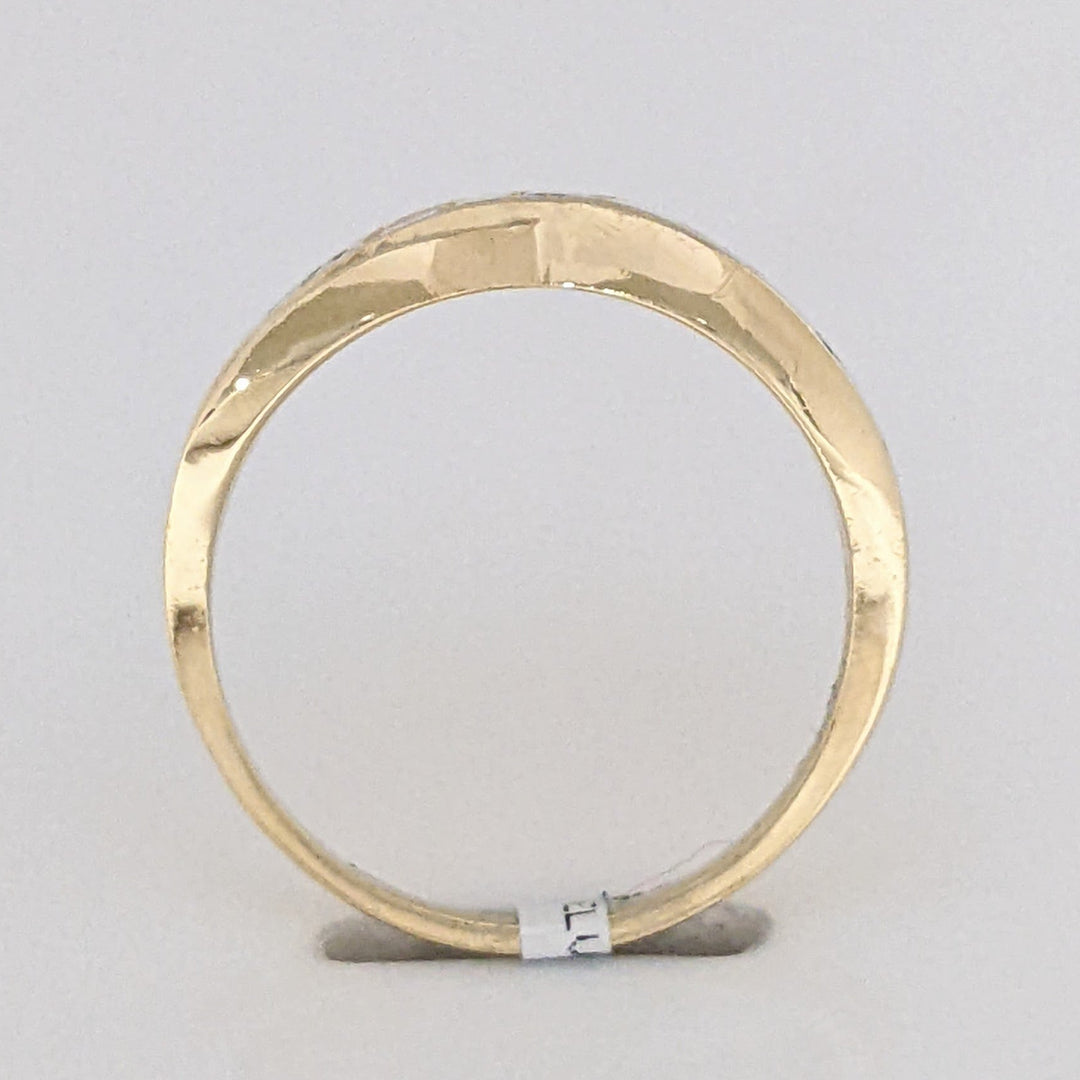 14K .21 CARAT TOTAL WEIGHT VS1 I DIAMOND ROUND (3) BLACK ENAMEL ESTATE RING 3.8 GRAMS