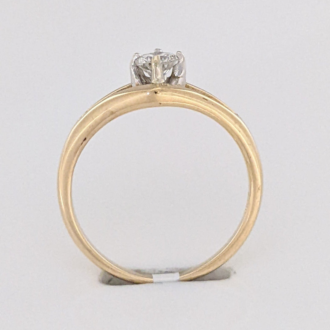 14K .20 CARAT TOTAL SI2 H DAMOND ROUND OPEN TOP ESTATE RING 2.0 GRAMS