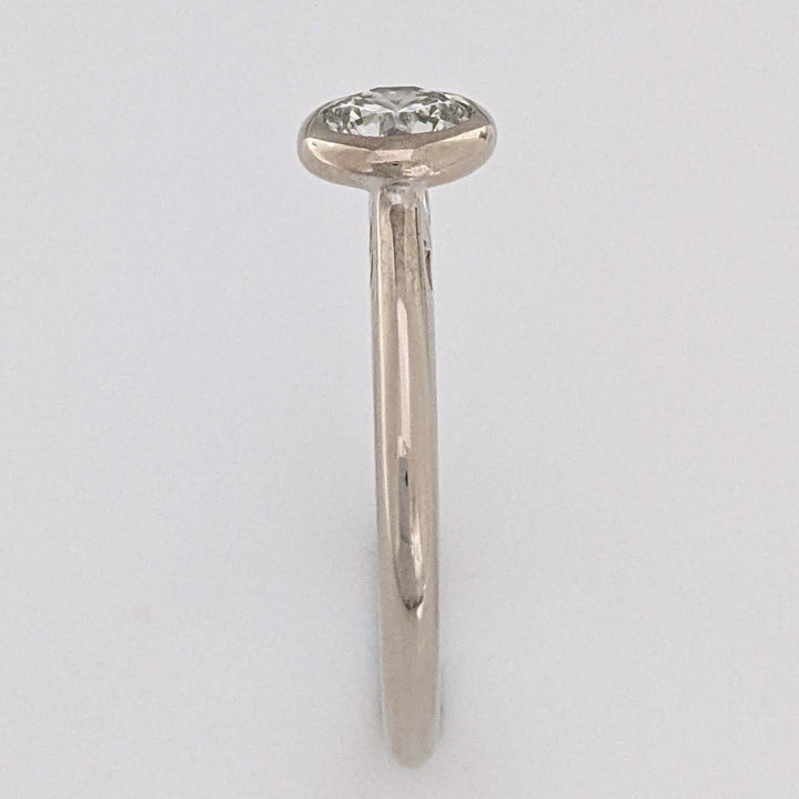 14K WHITE .72 CARAT TOTAL VS2 J DIAMOND ROUND ESTATE BEZEL RING 3.5 GRAMS