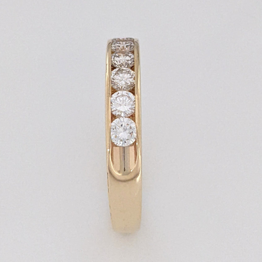 14K 1.00 CARAT TOTAL WEIGHT SI1 H DIAMOND ROUND (8) ESTATE CHANNEL BAND 3.2 GRAMS