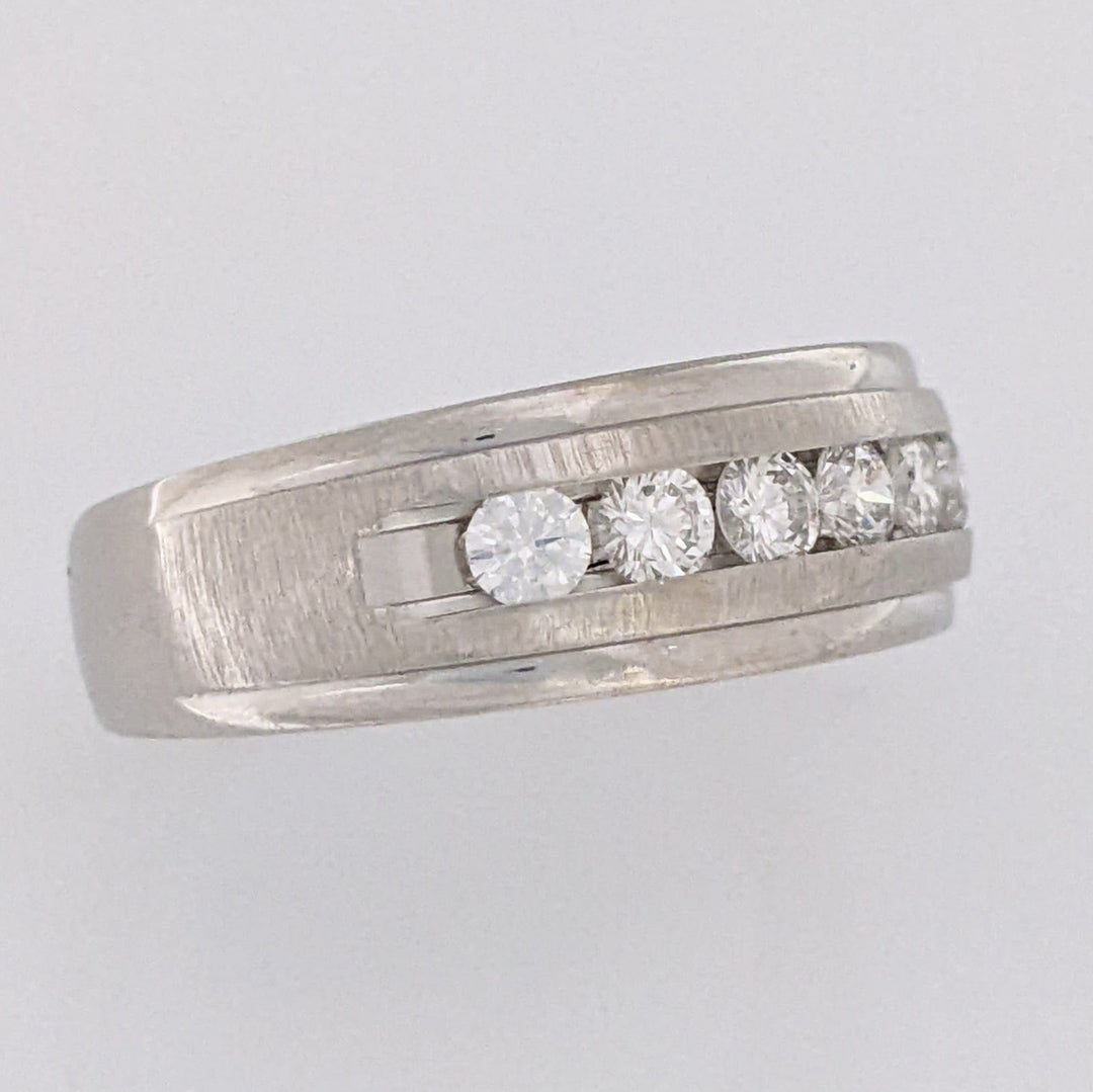 14K WHITE .48 CARAT TOTAL WEIGHT SI1 I DIAMOND ROUND (6) ESTATE CHANNEL BAND 6.7 GRAMS