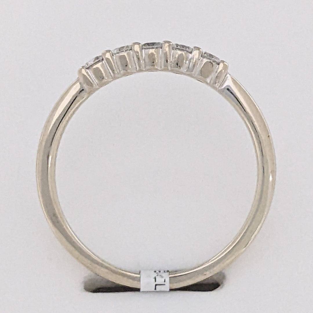 14K WHITE .20 CARAT TOTAL WEIGHT SI2 H DIAMOND ROUND (5) PRONG SET ESTATE BAND 2.0 GRAMS