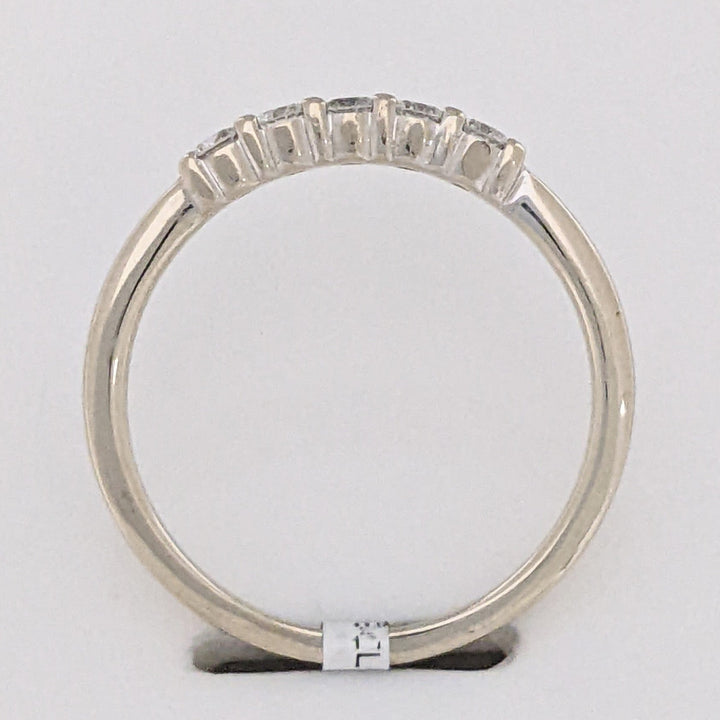 14K WHITE .20 CARAT TOTAL WEIGHT SI2 H DIAMOND ROUND (5) PRONG SET ESTATE BAND 2.0 GRAMS