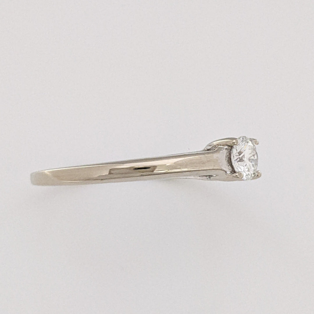 14K WHITE .29 CARAT TOTAL SI2 I DIAMOND ROUND SOLITAIRE ESTATE RING 2.3 GRAMS