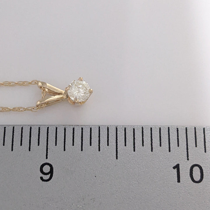 14K .32 CARAT TOTAL I1 K DIAMOND ROUND ESTATE PENDANT &amp; CHAIN 1.3 GRAMS