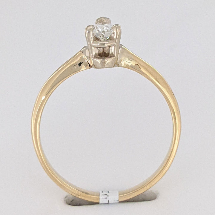 14K .25 CARAT TOTAL SI1 G DIAMOND PEAR ESTATE SOLITAIRE RING 1.8 GRAMS
