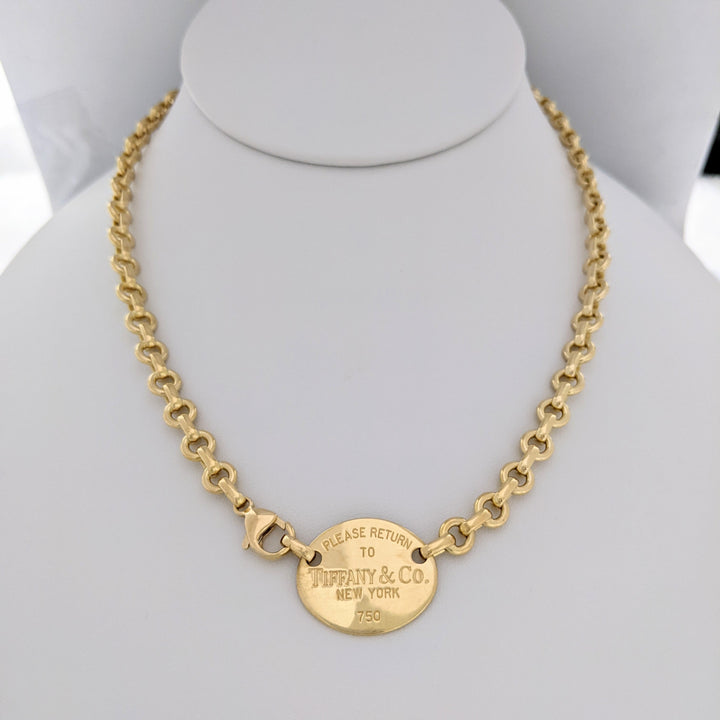 18K TIFFANY & CO OVAL LINK ESTATE NECKLACE 44.2 GRAMS