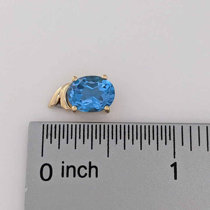 14K LONDON BLUE TOPAZ OVAL 7X9 ESTATE EARRINGS 3.3 GRAMS