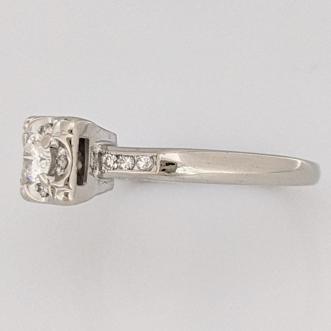 14K WHITE .21 CARAT TOTAL WEIGHT VS2-SI1 J DIAMOND ROUND (11) ESTATE ILLUSION RING 2.2 GRAMS