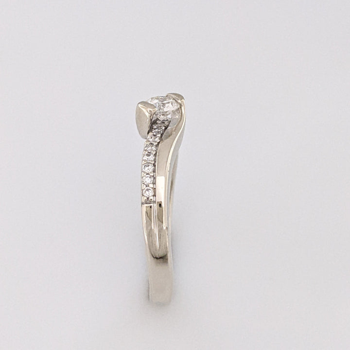 14K .48 CARAT TOTAL WEIGHT I1 H DIAMOND ROUND (16) BYPASS ESTATE RING 4.3 GRAMS