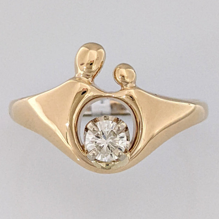 14K .30 CARAT TOTAL I1 J DIAMOND ROUND MOTHER/CHILD ESTATE RING 4.1 GRAMS