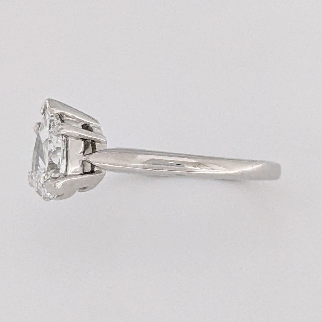 PLATINUM 1.22 CARAT TOTAL VS1 D DIAMOND PEAR ESTATE SOLITAIRE RING 4.5 GRAMS