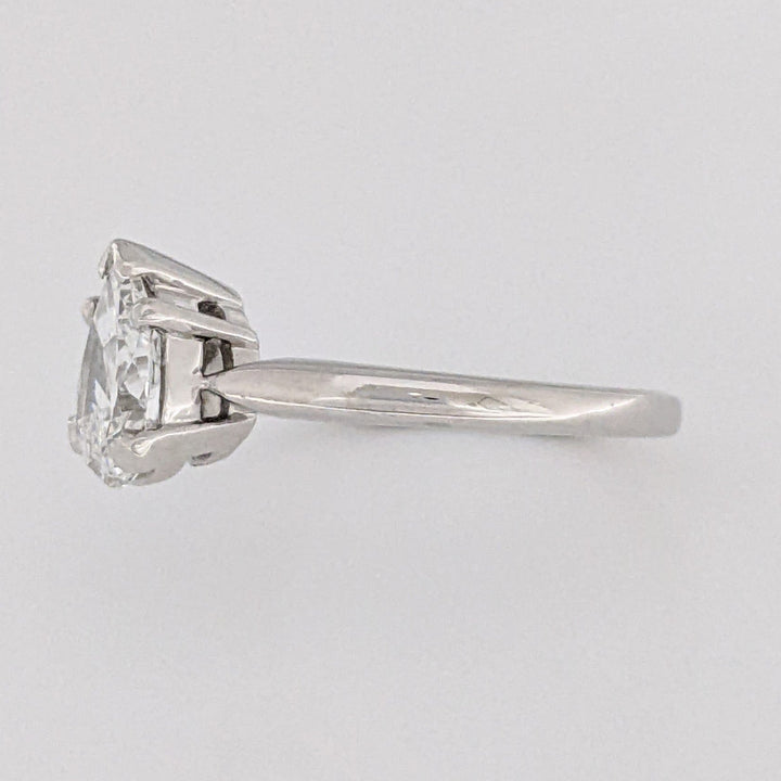 PLATINUM 1.22 CARAT TOTAL VS1 D DIAMOND PEAR ESTATE SOLITAIRE RING 4.5 GRAMS