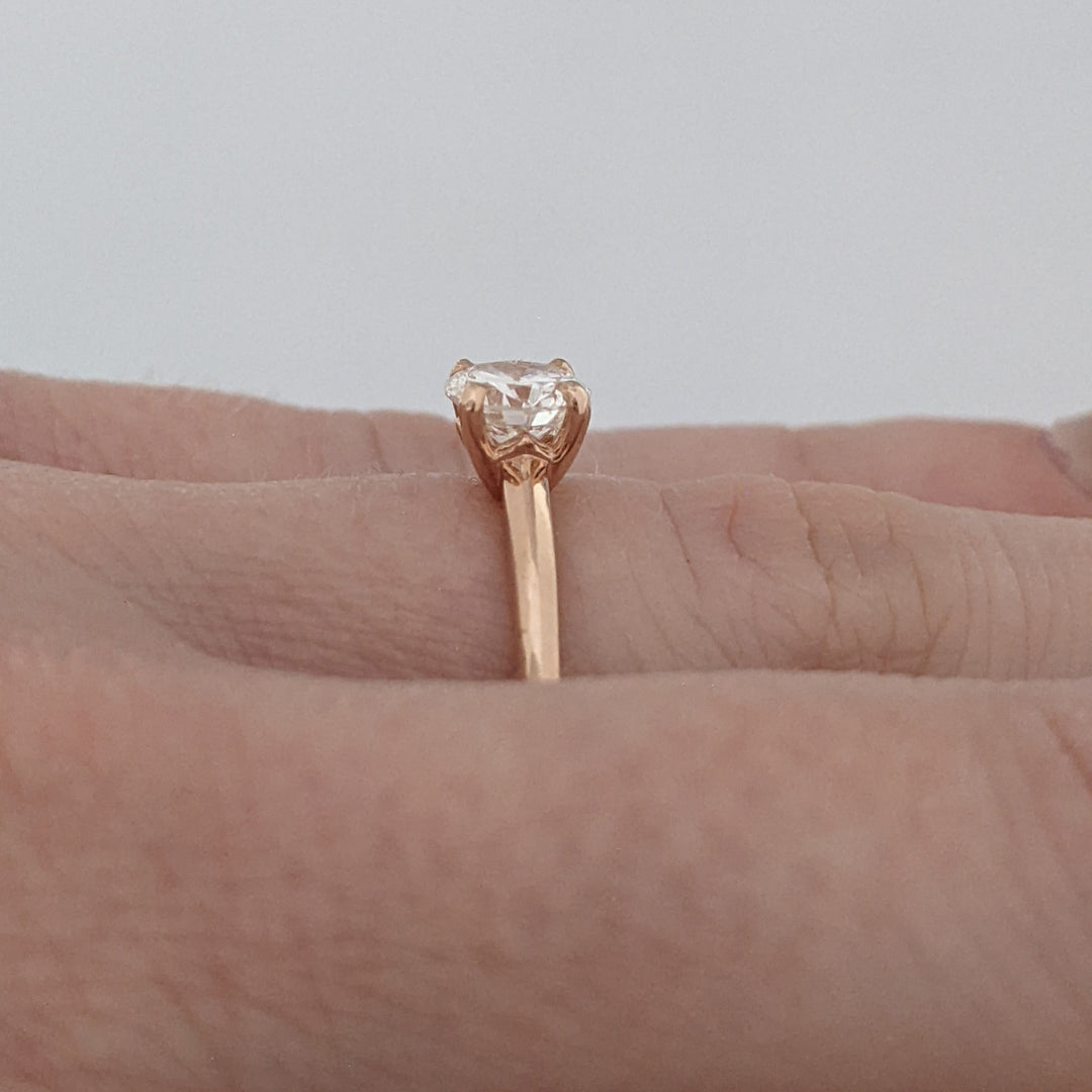 14K ROSE .58 CARAT TOTAL VS1 H DIAMOND ROUND ESTATE RING 2.2 GRAMS