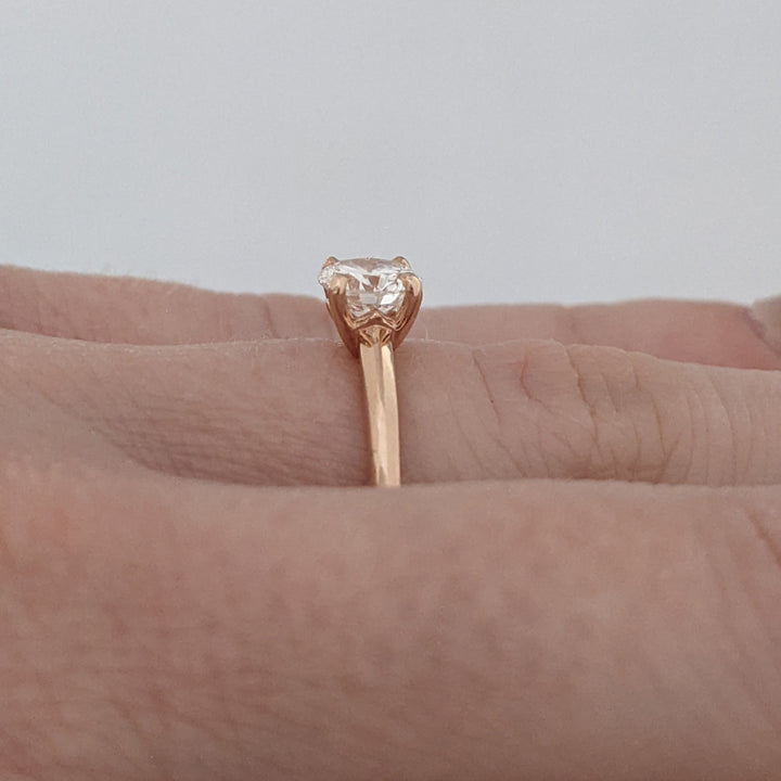 14K ROSE .58 CARAT TOTAL VS1 H DIAMOND ROUND ESTATE RING 2.2 GRAMS