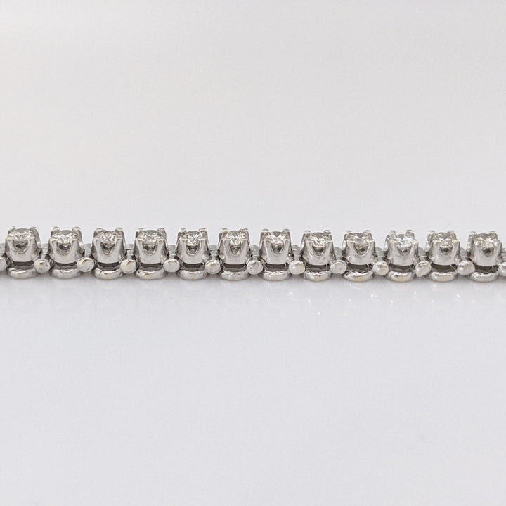 14K WHITE 1.65 CARAT TOTAL WEIGHT SI2 J-K DIAMOND ROUND (55) ESTATE BRACELET 10.7 GRAMS