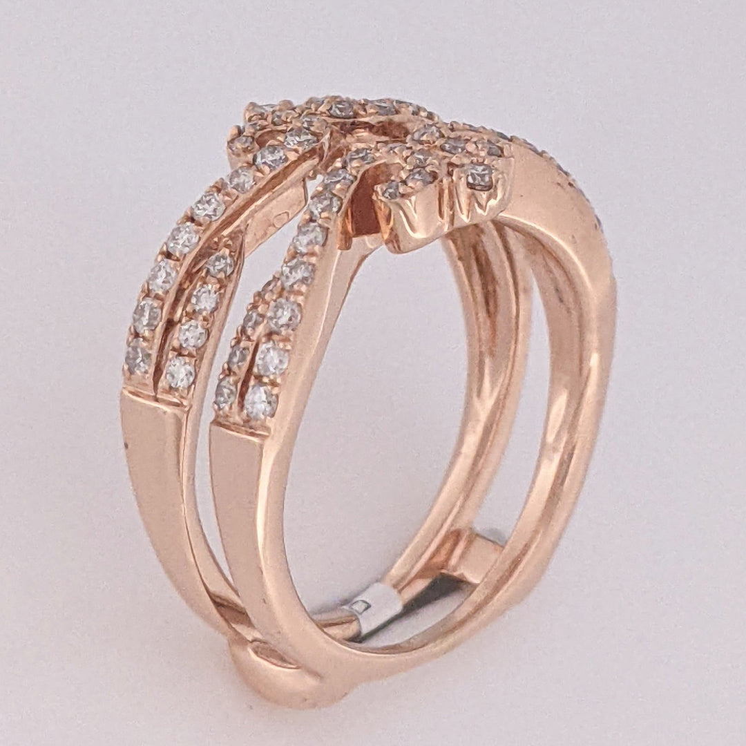14K ROSE .33 CARAT TOTAL WEIGHT SI2 H DIAMOND ROUND (66) ESTATE RING JACKET 5.0 GRAMS