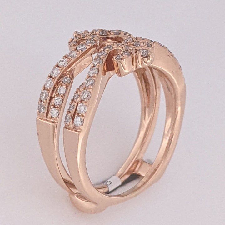 14K ROSE .33 CARAT TOTAL WEIGHT SI2 H DIAMOND ROUND (66) ESTATE RING JACKET 5.0 GRAMS